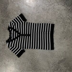 Karl Lagerfeld Black and White Striped Button Down Shirt